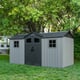 Lifetime 14x7 Side Entry Plastic Shed Garden Angle View