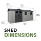 Lifetime 16.5x7 Side Entry Plastic Shed Dimensions Diagram