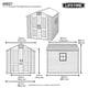 Lifetime 7x7 Plastic Shed with Windows Dimensions Diagram