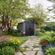 Lifetime 7x7 Plastic Shed with Windows Garden Front View