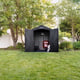 Lifetime 7x7 Plastic Shed with Windows Garden Side View