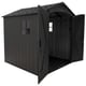 Lifetime 7x7 Plastic Shed with Windows Open Doors Render