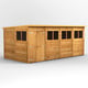 Power 16x8 Overlap Pent Shed DD