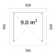 Palmako Betty 3x3m Wooden Pavillion Dimensions