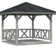 Palmako Betty 3x3m Wooden Pavillion Grey Dip