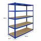 Bulldog 5 Tier 160cm x 60cm Shelving Blue Dimensions