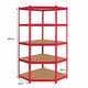 Bulldog 5 Tier Corner Racking Red Dimensions