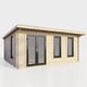 Power 18x12 Pent Log Cabin Doors Left