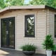 Power Chalet 14x14 Log Cabin Door Left