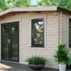 Power Chalet 8x14 Log Cabin Door Left