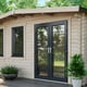 Power Chalet 12x16 Log Cabin Door Left
