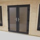 Power Log Cabin UPVC Anthracite Grey Double Doors