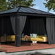 Palram Canopia Dallas 4300 Rectangular Garden Gazebo Optional Curtains