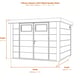 Telluria Classico 2424 Metal Garden Shed dimensions diagram