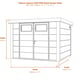 Telluria Classico 3930 W90 Metal Garden Shed dimensions diagram
