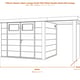Telluria Classico Open Lounge Small 2424 Metal Garden Shed with Canopy dimensions diagram