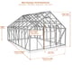 Elite Classique 12x16 greenhouse dimensions diagram