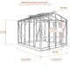 Elite Sanctuary 8x12 greenhouse dimensions diagram