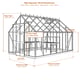 Elite Supreme 10x16 greenhouse dimensions diagram