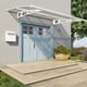 Bordeaux 2230 White Clear Door Canopy in a garden setting