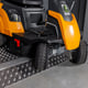 Telluria access ramp with a ride-on mower