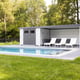 Telluria metal garden lounge beside a pool