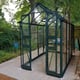 Green 4x8 Halls Cotswold Birdlip Greenhouse Toughened Glass