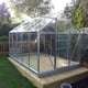 Halls Popular Silver  6x10 Greenhouse with Toughened Glass on Decking