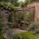 Elite Kensington 4ft lean-to greenhouse, 6x4, mocha finish with separate base and double door