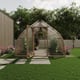 Norhage Tre 300 wooden greenhouse with the doors open