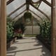 Inside the Norhage Tre 300 wooden greenhouse