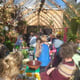 Norhage Tre 300 wooden polycarbonate greenhouse interior used for a community workshop