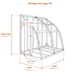 Norhage Lite Vegg 150 lean-to greenhouse dimensions