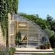 Norhage Vegg 300 wooden lean-to greenhouse front view