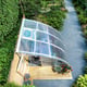 Aerial view of the roof window on the Norhage Vegg 300 lean-to greenhouse