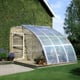 Side view of the Norhage Vegg 300 lean-to greenhouse