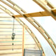 Solid plywood arch and pine frame detail on the Norhage Vegg 300