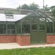 Swallow Swan 8x21 Wooden Greenhouse 4ft Porch Dwarf Wall Bracken Paint