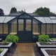 Swallow Swan 8x30 Wooden Greenhouse 4ft Porch Midnight Finish