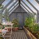 Palmako Emilia M+ 8x18 Wooden Greenhouse with Tool Shed Painted Grey