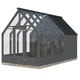 Palmako Emilia S+ 8x14 Wooden Greenhouse with Shed Painted Grey