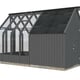 Palmako Emilia S+ 8x14 Wooden Greenhouse with Shed Painted Grey