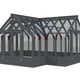 Palmako Emilia XL 14x18 T-Shaped Wooden Greenhouse Painted Grey