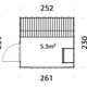 Palmako Grace 5.3 Home Sauna Wooden Sauna Room Plan Dimensions