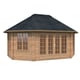 Palmako Hanna 4.2m x 5.7m Octagonal Log Cabin Brown Dip