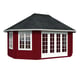 Palmako Hanna 4.2m x 5.7m Octagonal Log Cabin with Red Paint