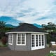 Palmako Hanna 4.2m x 5.7m Octagonal Log Cabin with Grey Paint