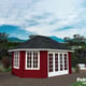 Palmako Hanna 4.2m x 5.7m Octagonal Log Cabin with Red Painted Finish