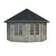 Palmako Hanna 4.2m x 4.2m Corner Log Cabin Grey Dip