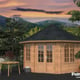 Palmako Hanna 4.2m x 4.2m Corner Log Cabin with Brown DIp